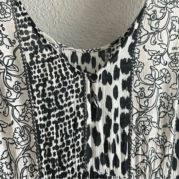 Billabong Sleeveless Dress Cotton Black White Block Pattern Women’s Size Small - Picture 5 of 7